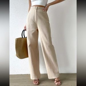 High Waist Straight Leg Pants